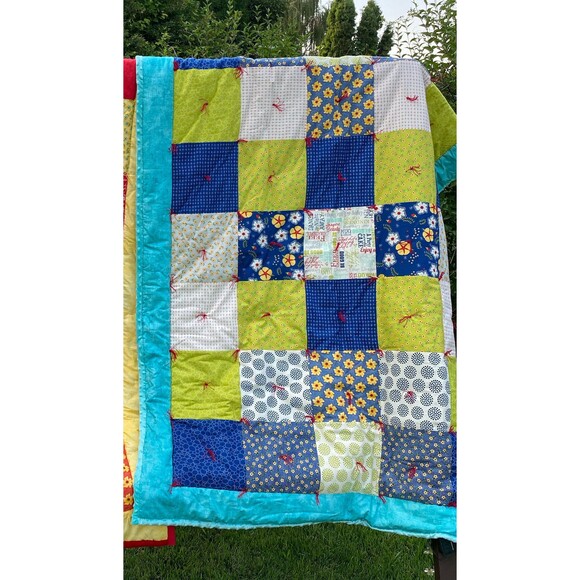 Positive Spring Vibes Hand Tied Patchwork Quilt - 2 choices - u pick - Picture 9 of 10